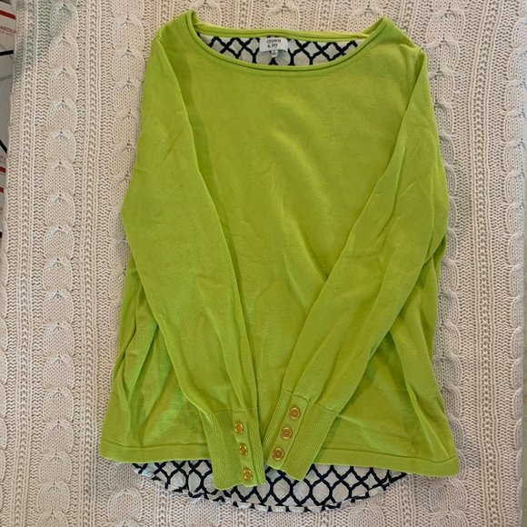 Crown & Ivy Lime Green Sweater - Picture 1 of 6